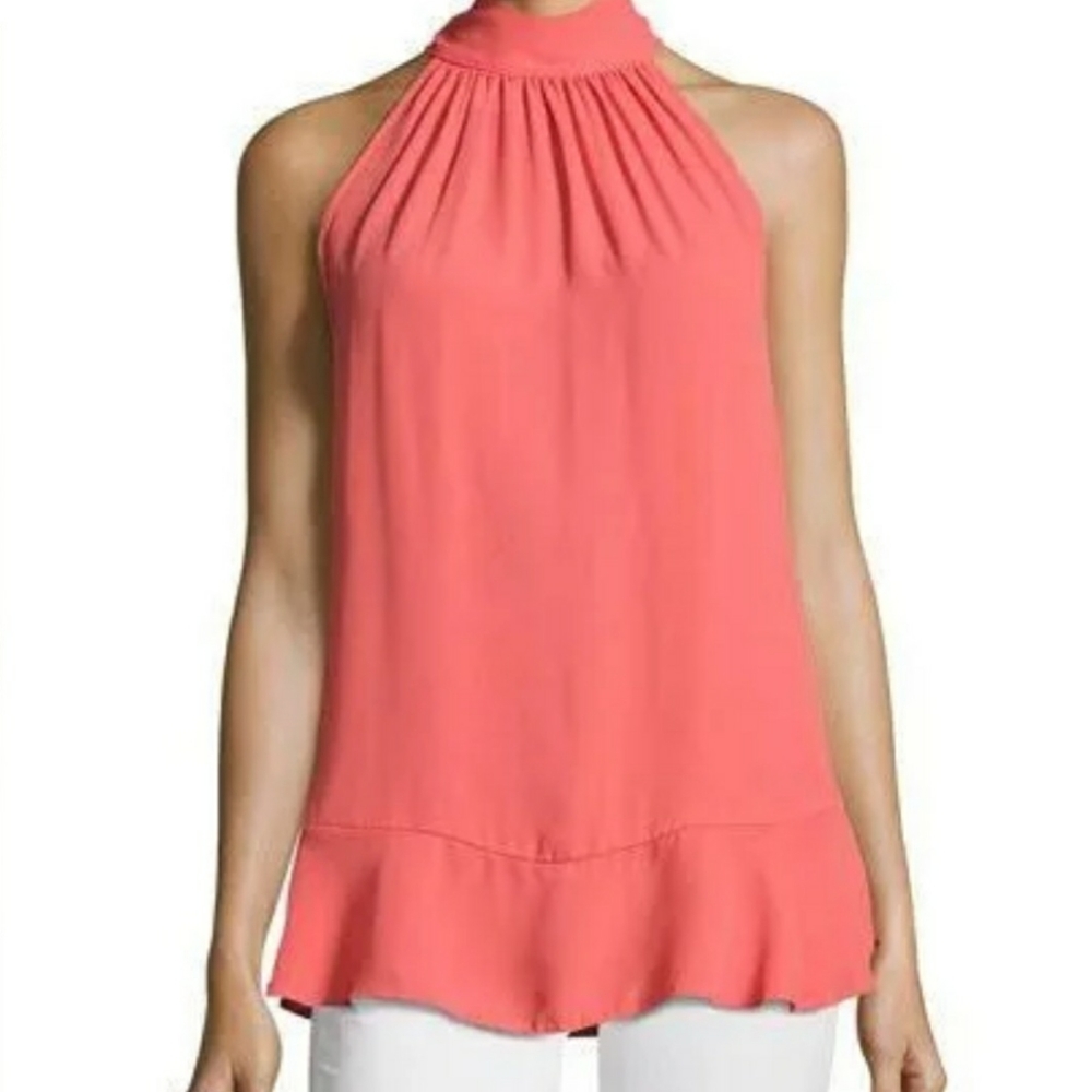 Max Studio Habutai High-Neck Sleeveless Blouse XS